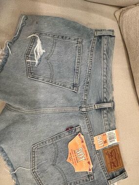 Levi's light blue women cut off jeans shorts